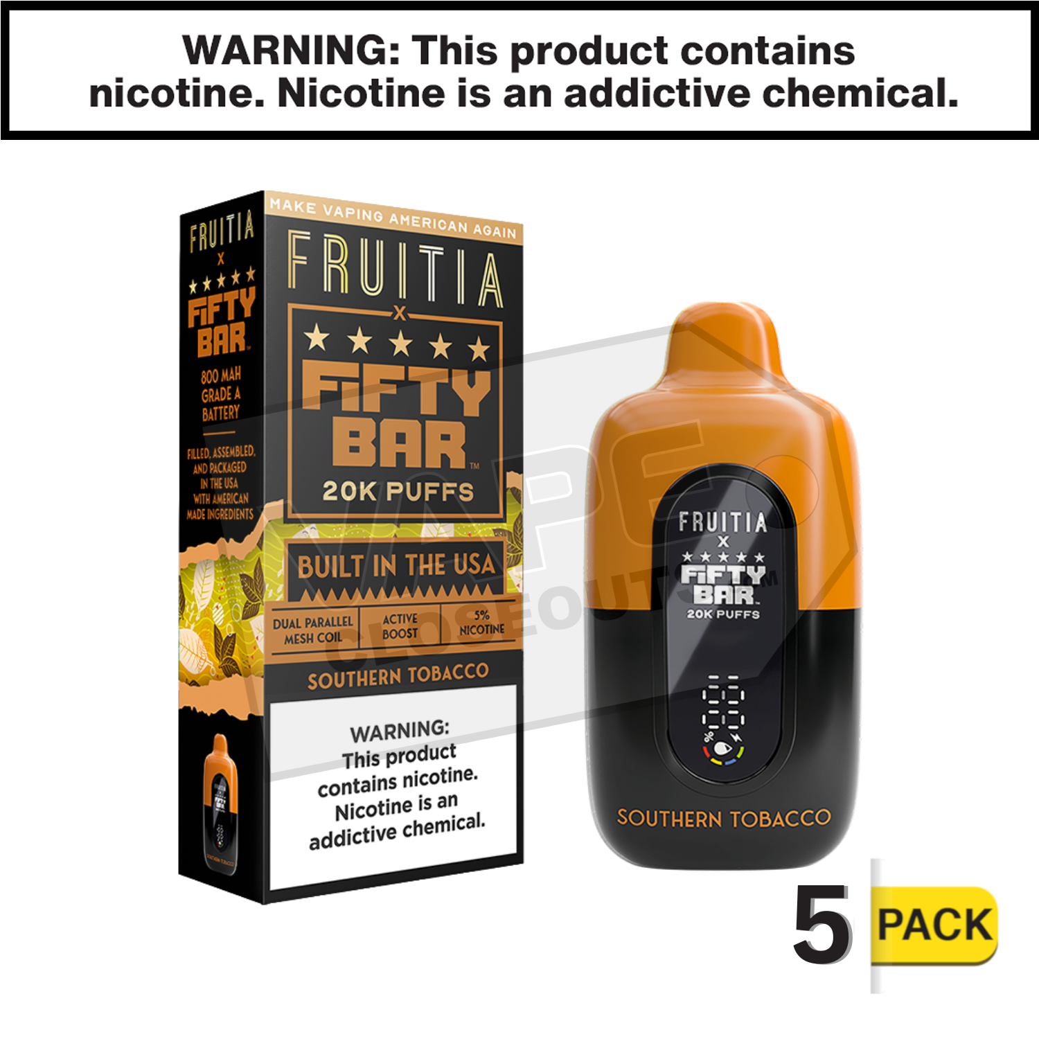 Southern Tobacco Fifty Bar Fruitia 20K Disposable Vape
