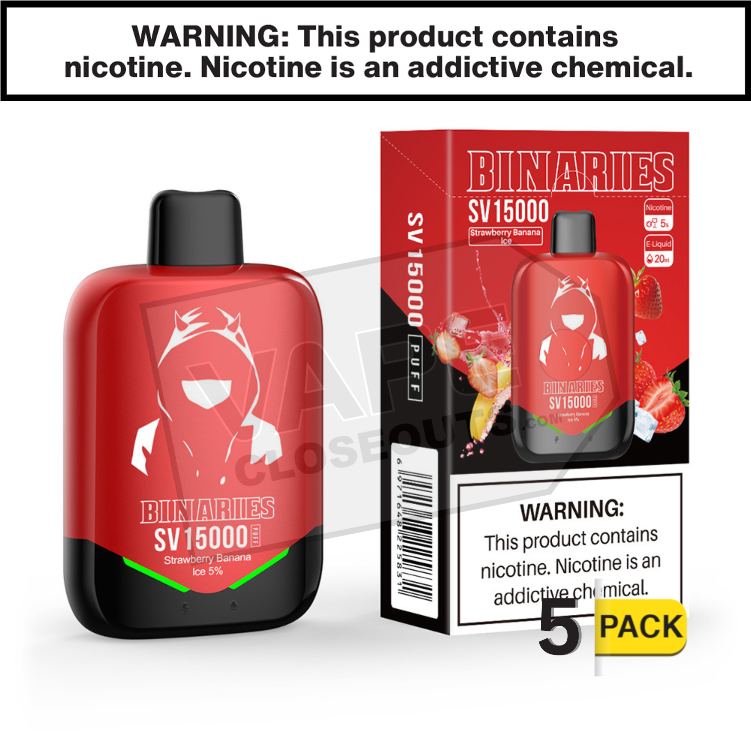 Strawberry Banana Ice HorizonTech Binaries Cabin SV Disposable 15000