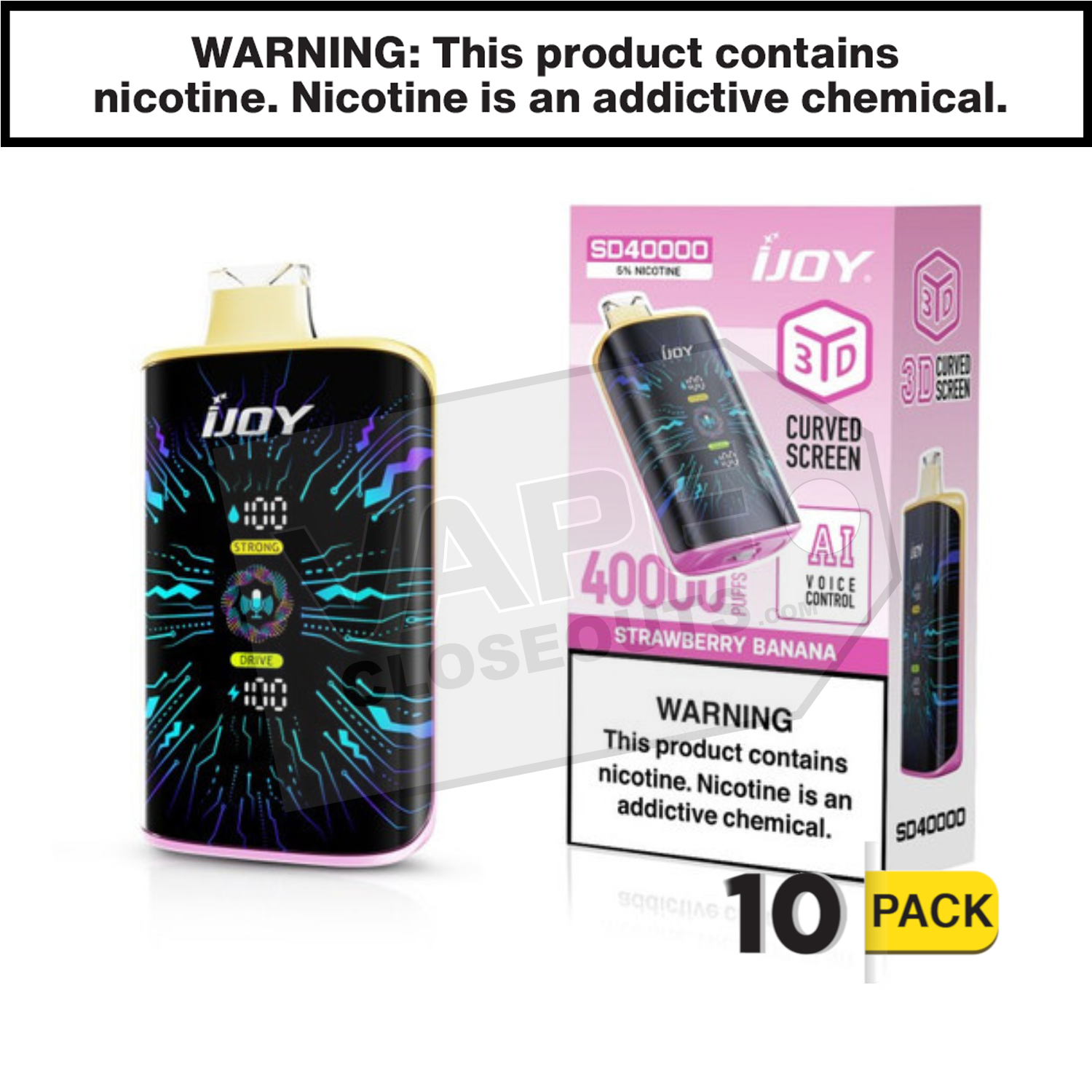 Strawberry Banana iJoy Bar SD40000 Disposable Vape — image 2