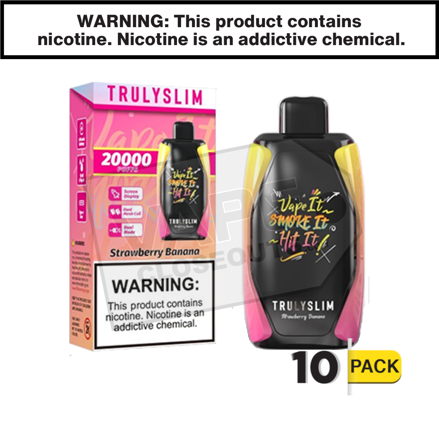 Strawberry Banana Truly Bar Trulyslim 20k Disposable Vape — image 2