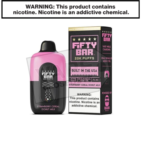 Strawberry Cereal Donut Milk Fifty Bar V2 20K Disposable Vape