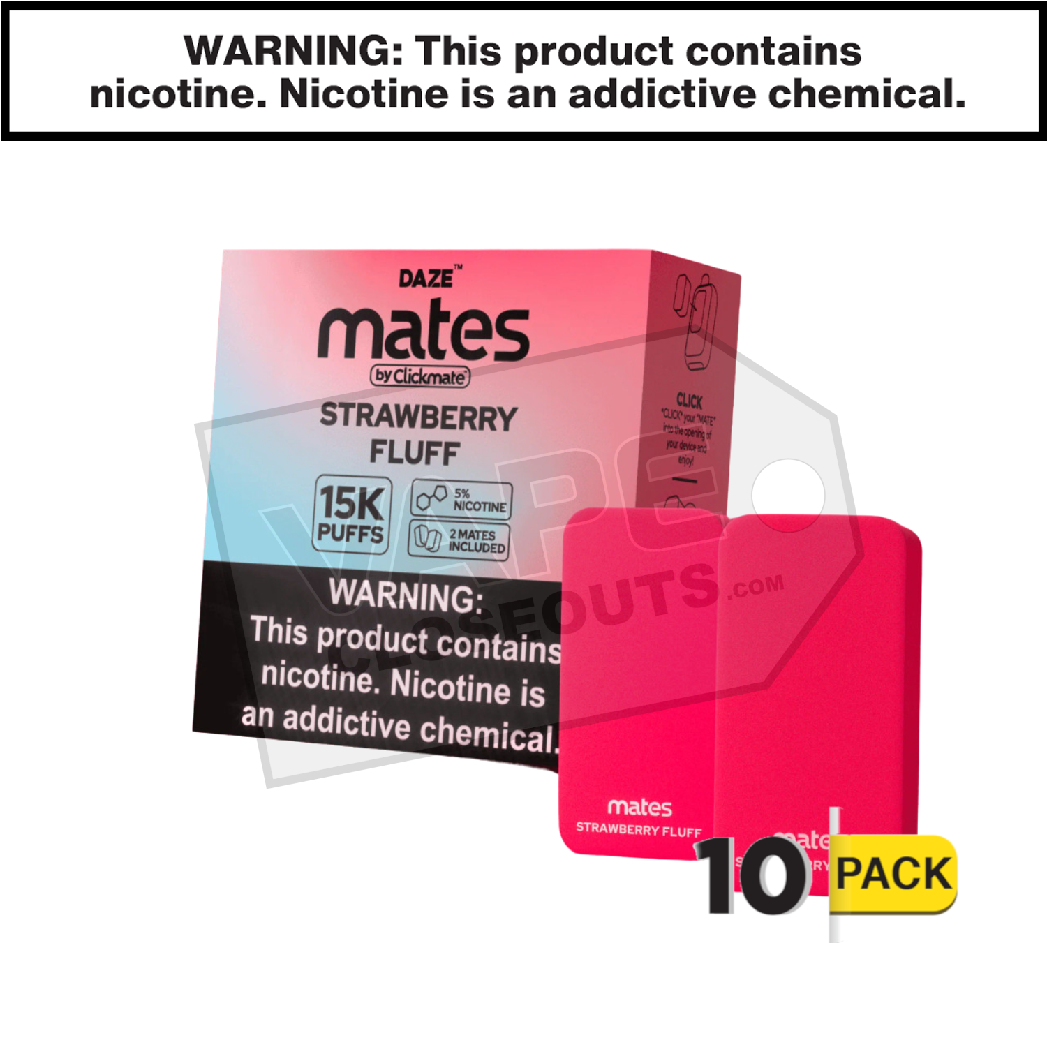 Mates Strawberry Fluff Clickmate Pods 15K (2pk) — image 2