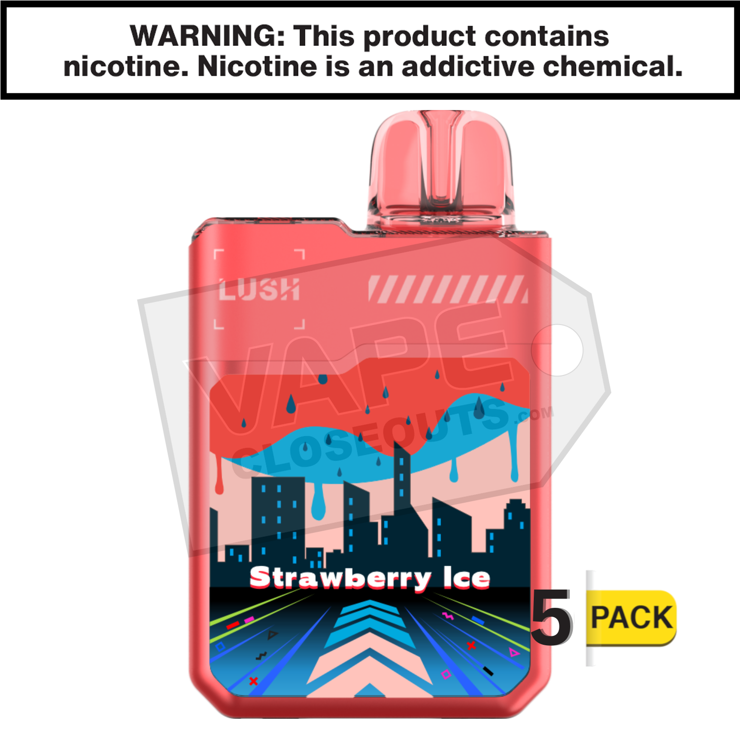 Strawberry Ice Geek Bar Digiflavor Lush 20K Disposable Vape