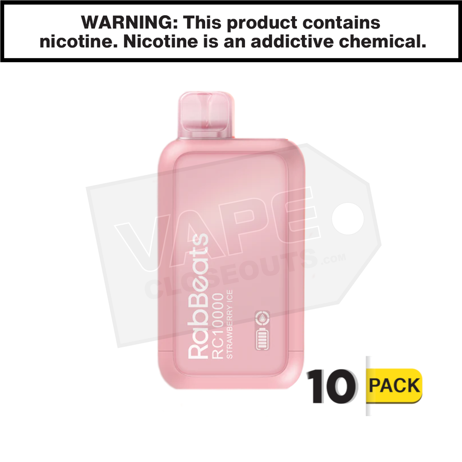 Strawberry Ice RabBeats RC10000 Vape — image 2