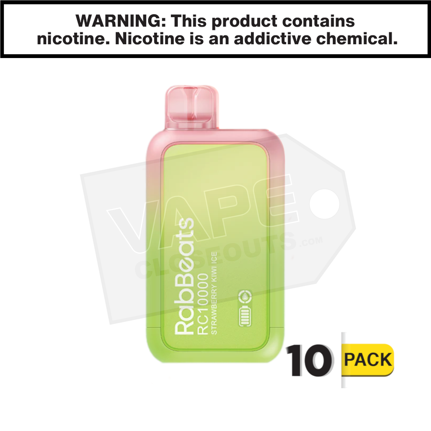 Strawberry Kiwi Ice RabBeats RC10000 Vape — image 2