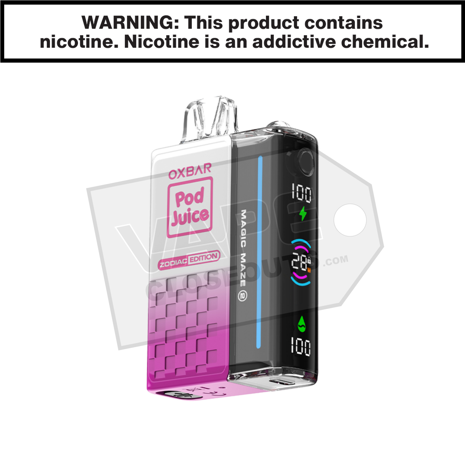 Strawberry Lolly Oxbar Magic Maze 2 30K Disposable Vape