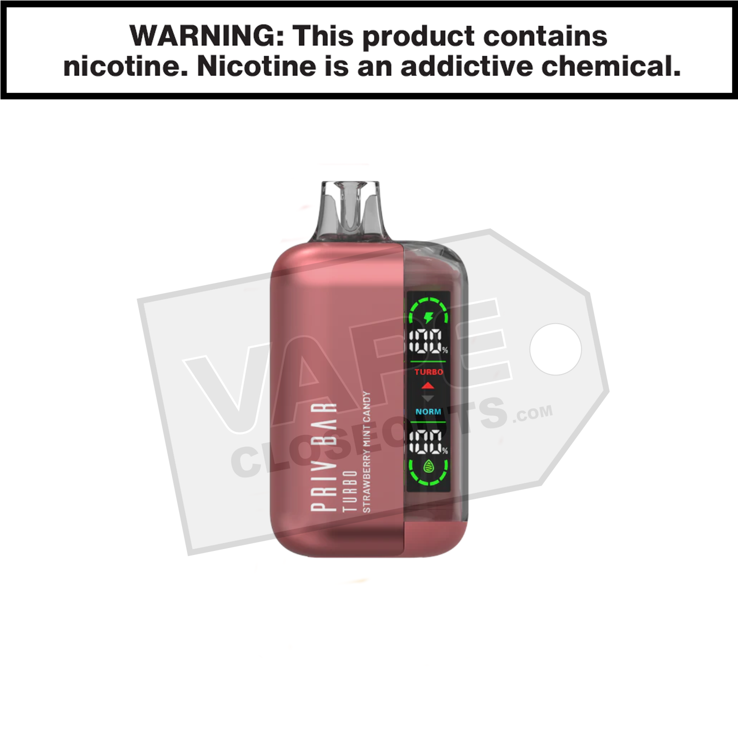 Strawberry Mint Candy Priv Bar Turbo 15K Disposable Vape By SMOK