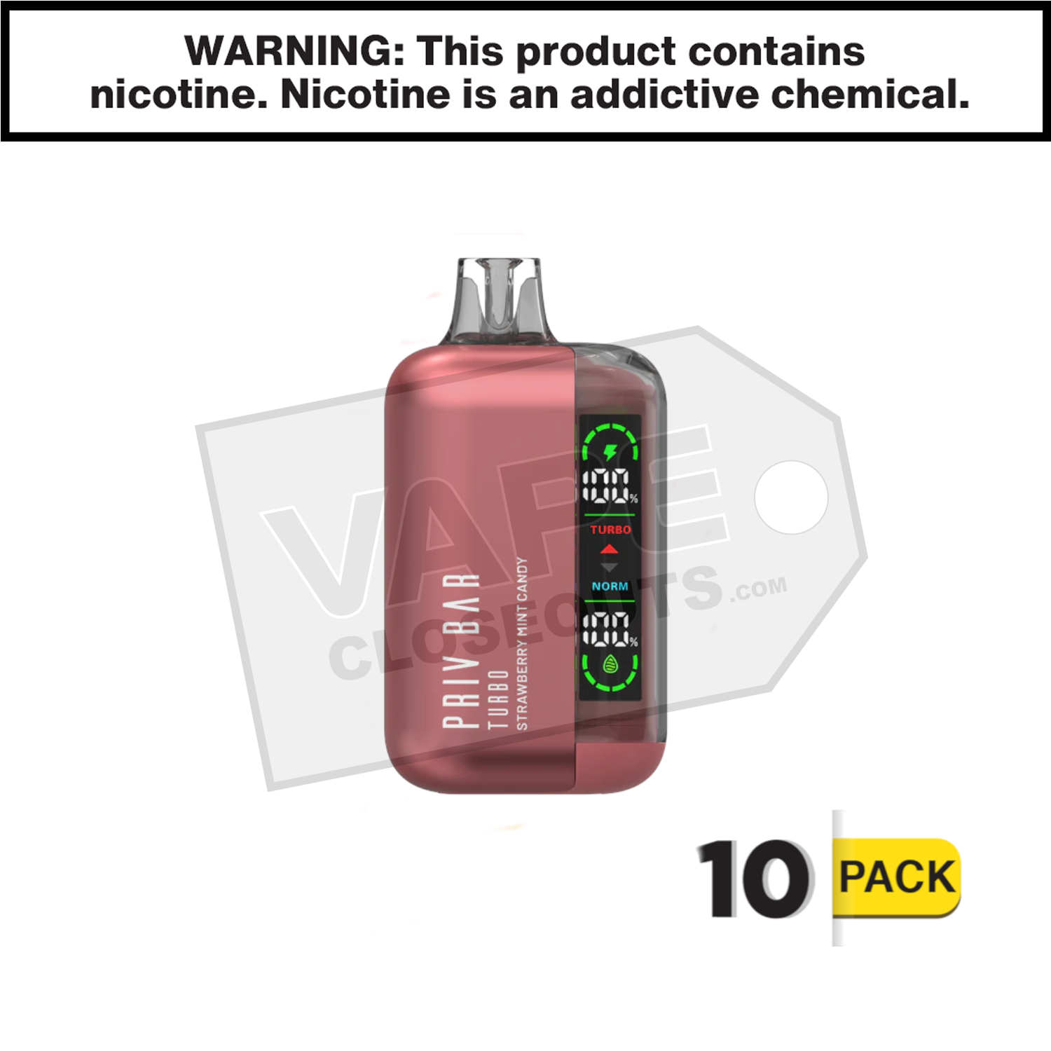 Strawberry Mint Candy Priv Bar Turbo 15K Disposable Vape By SMOK — image 2