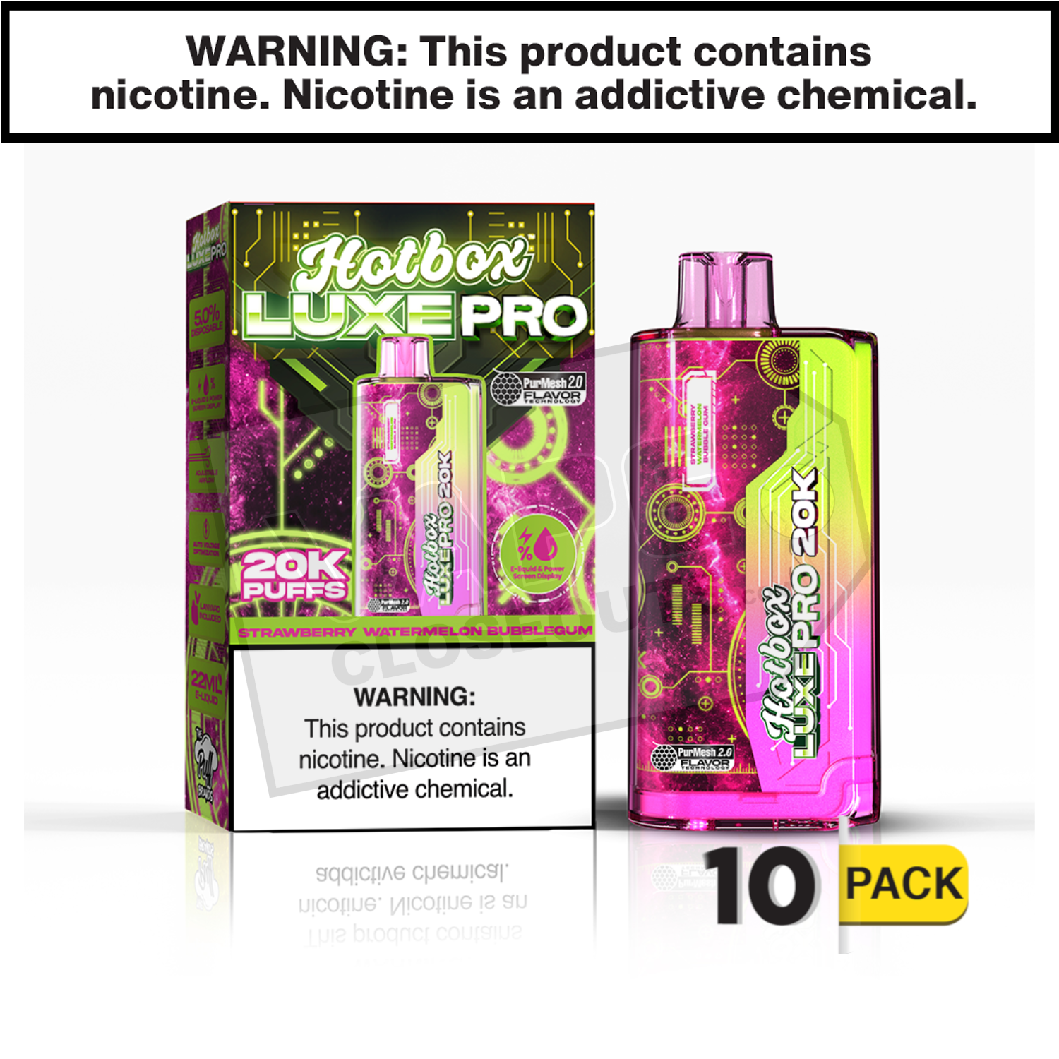 Strawberry Watermelon Bubblegum Hotbox Luxe Pro 20K Disposable Vape — image 2