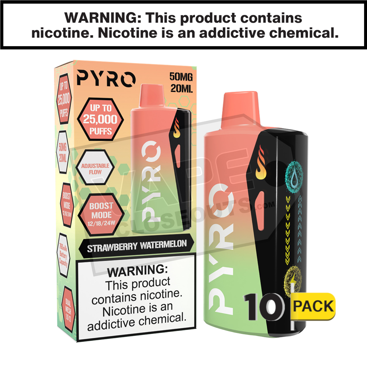 Strawberry Watermelon Pyro Boost 25K Disposable Vape — image 2