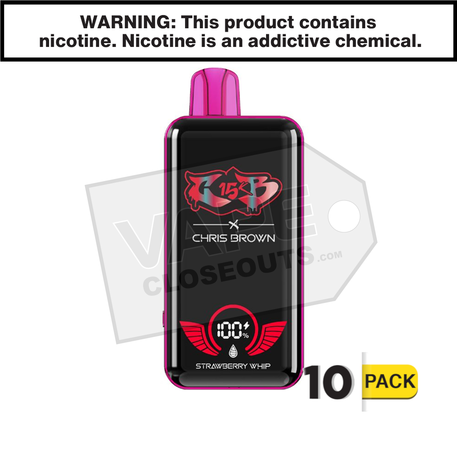 Strawberry Whip Chris Brown CB15K Disposable Vape — image 2