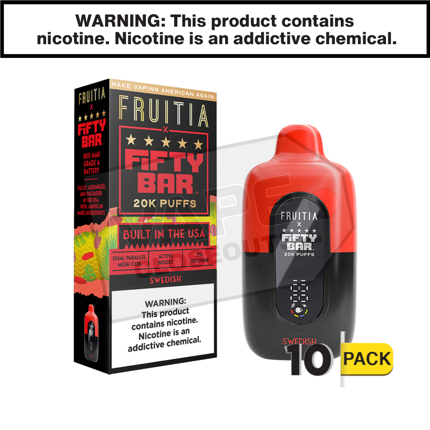 Swedish Fifty Bar Fruitia 20K Disposable Vape — image 2