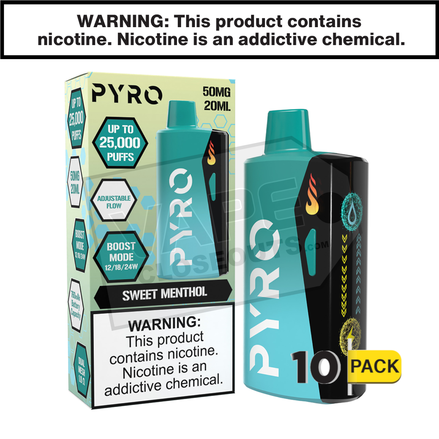 Sweet Menthol Pyro Boost 25K Disposable Vape — image 2