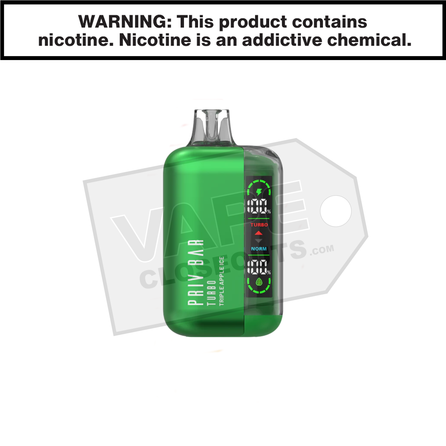 Triple Apple Ice Priv Bar Turbo 15K Disposable Vape By SMOK