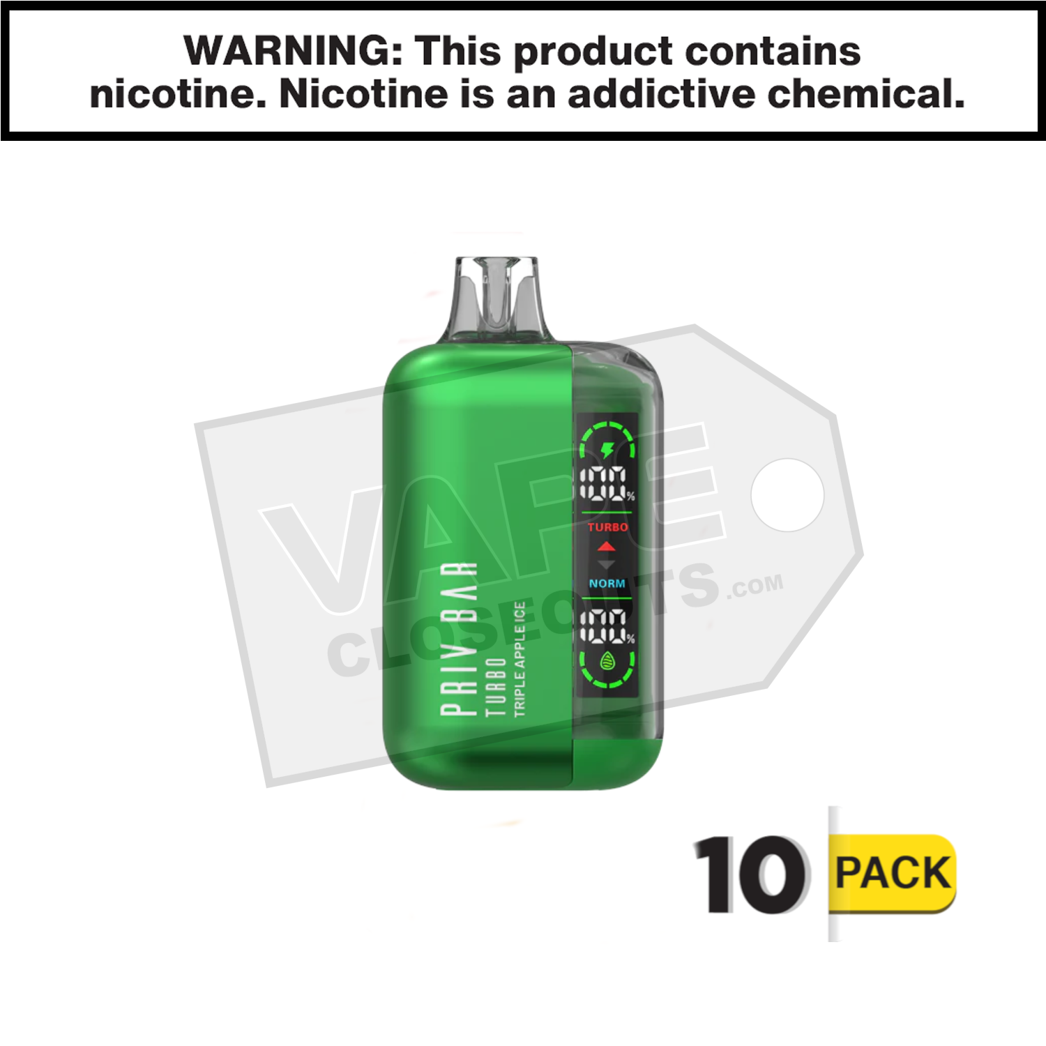 Triple Apple Ice Priv Bar Turbo 15K Disposable Vape By SMOK — image 2