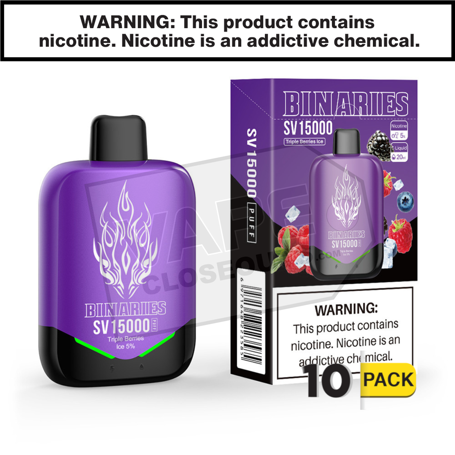 Triple Berries Ice HorizonTech Binaries Cabin SV Disposable 15000 — image 2