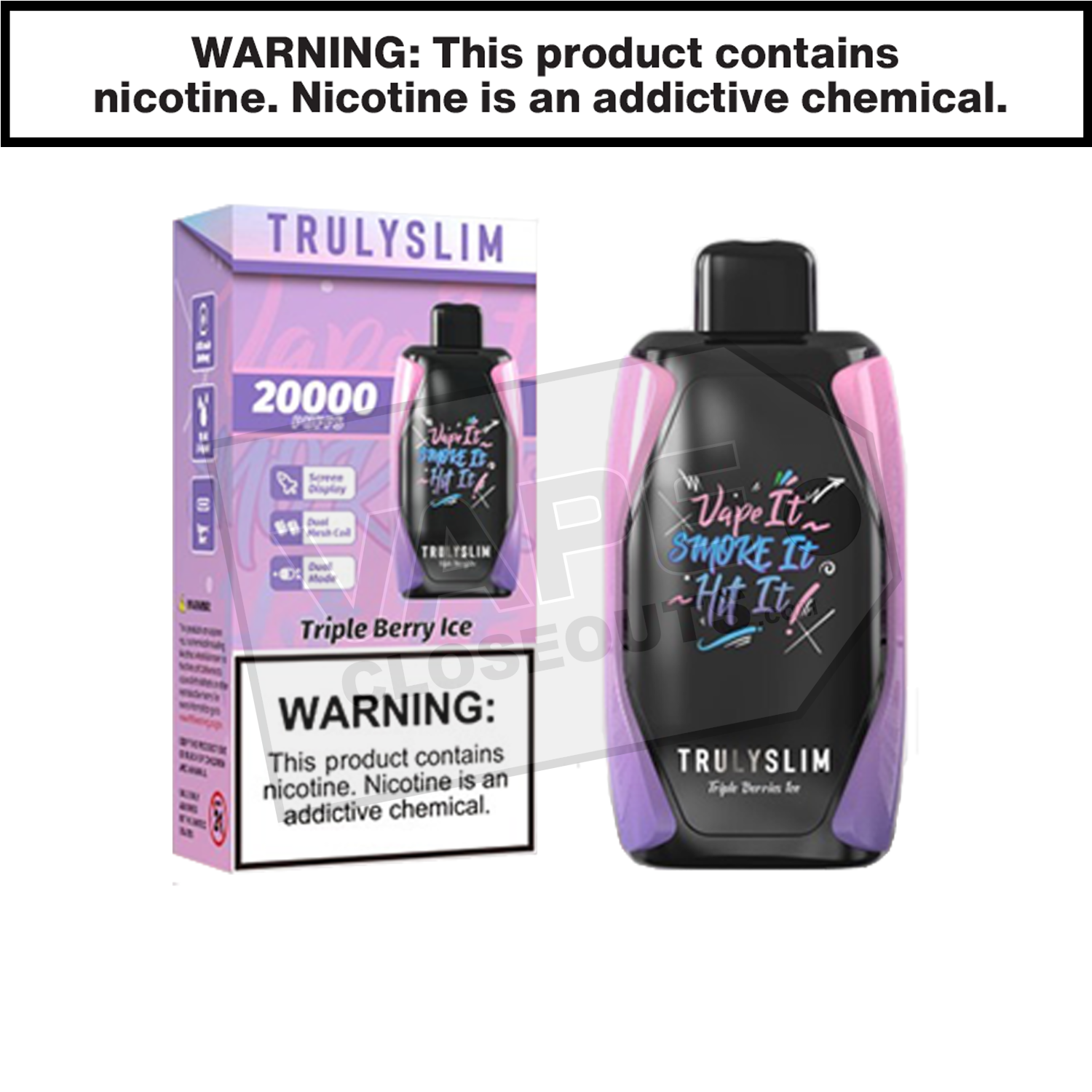 Triple Berry Ice Truly Bar Trulyslim 20k Disposable Vape