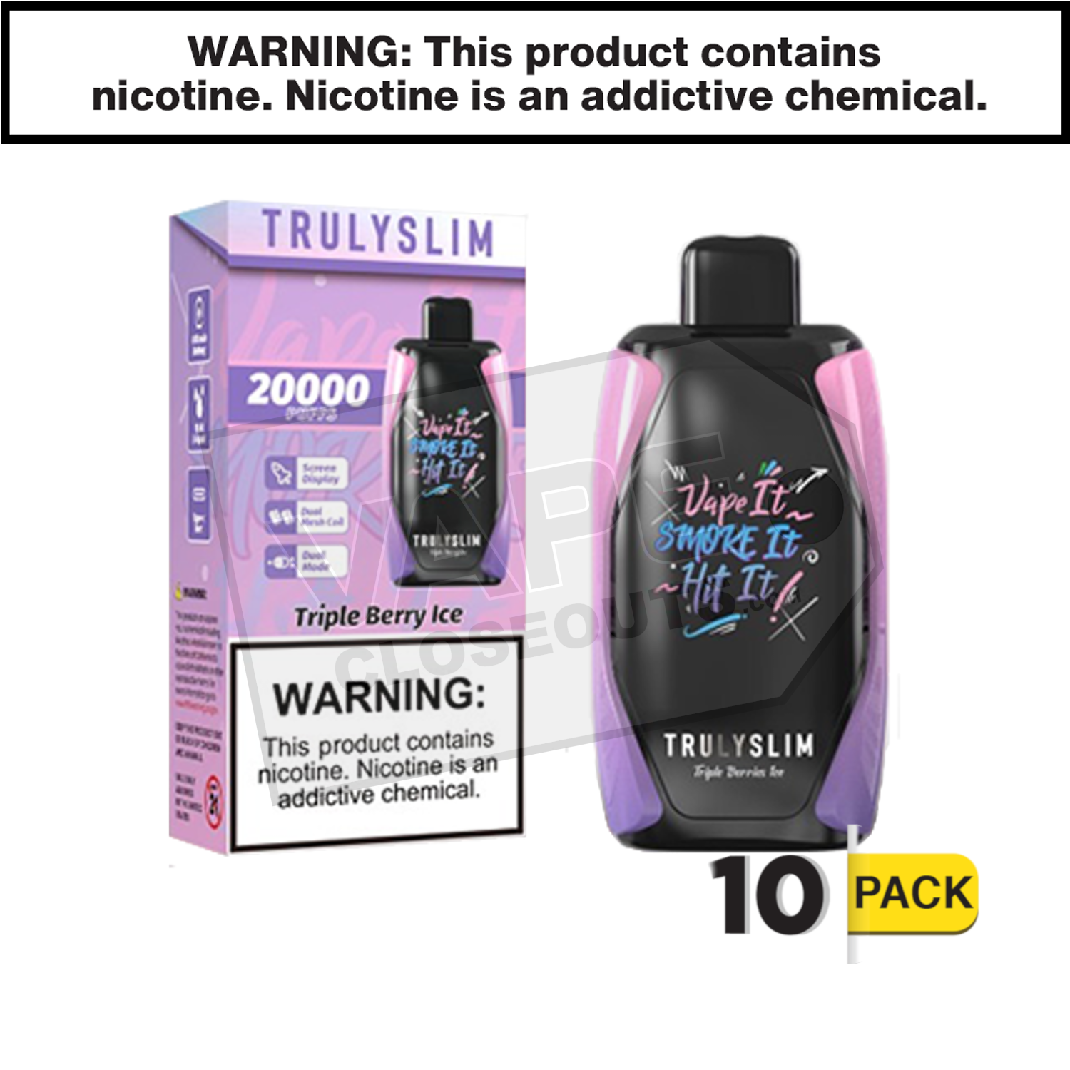 Triple Berry Ice Truly Bar Trulyslim 20k Disposable Vape — image 2