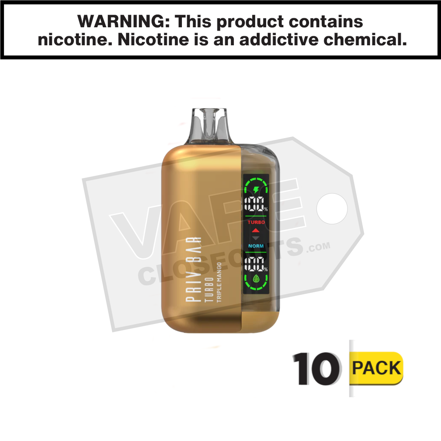 Triple Mango Priv Bar Turbo 15K Disposable Vape By SMOK — image 2