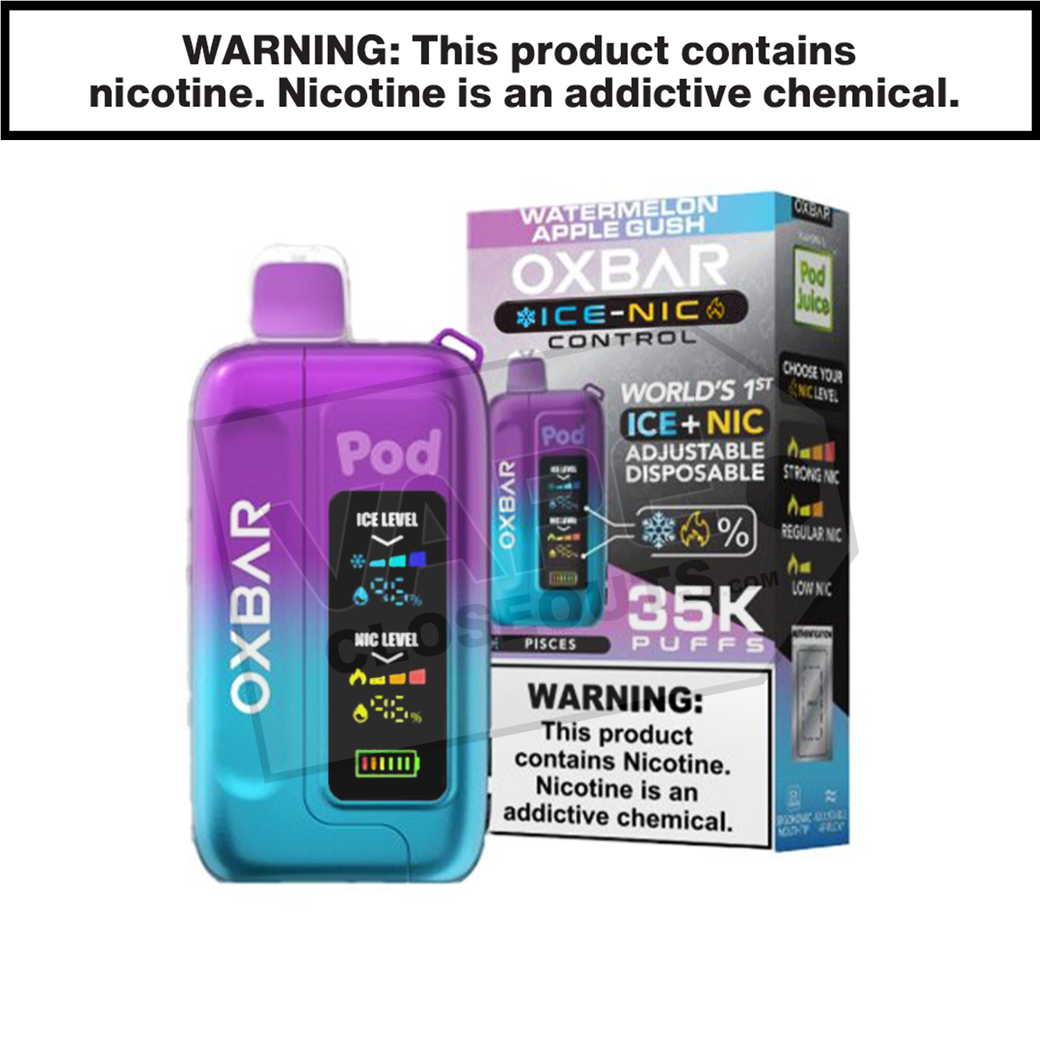 Watermelon Apple Gush OXBAR X Pod Juice Ice-Nic Control 35K Disposable Vape