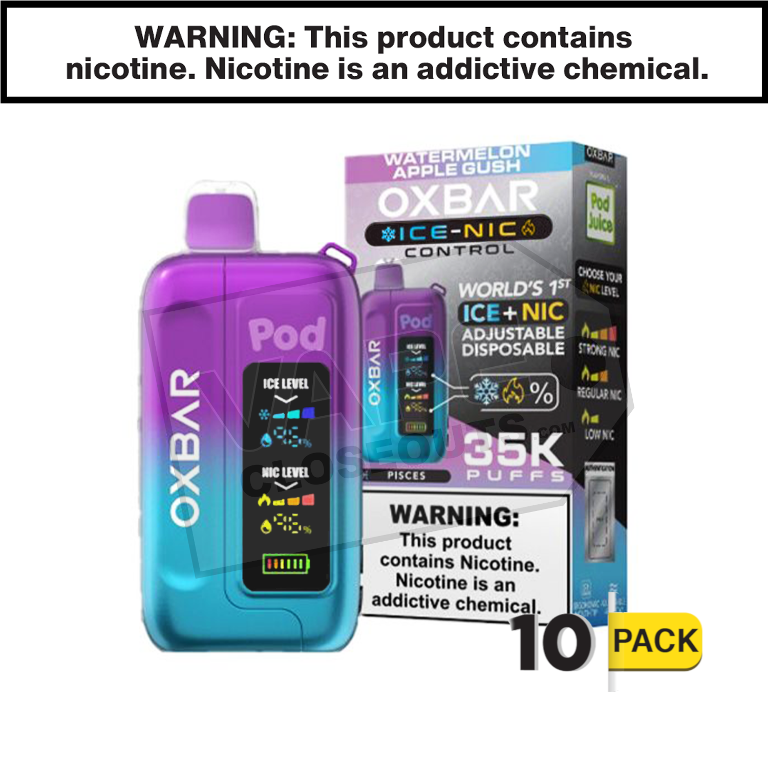 Watermelon Apple Gush OXBAR X Pod Juice Ice-Nic Control 35K Disposable Vape — image 2
