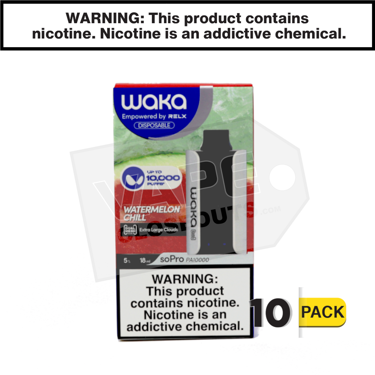 Watermelon Chill WAKA soPro PA10000 Disposable Vape — image 2