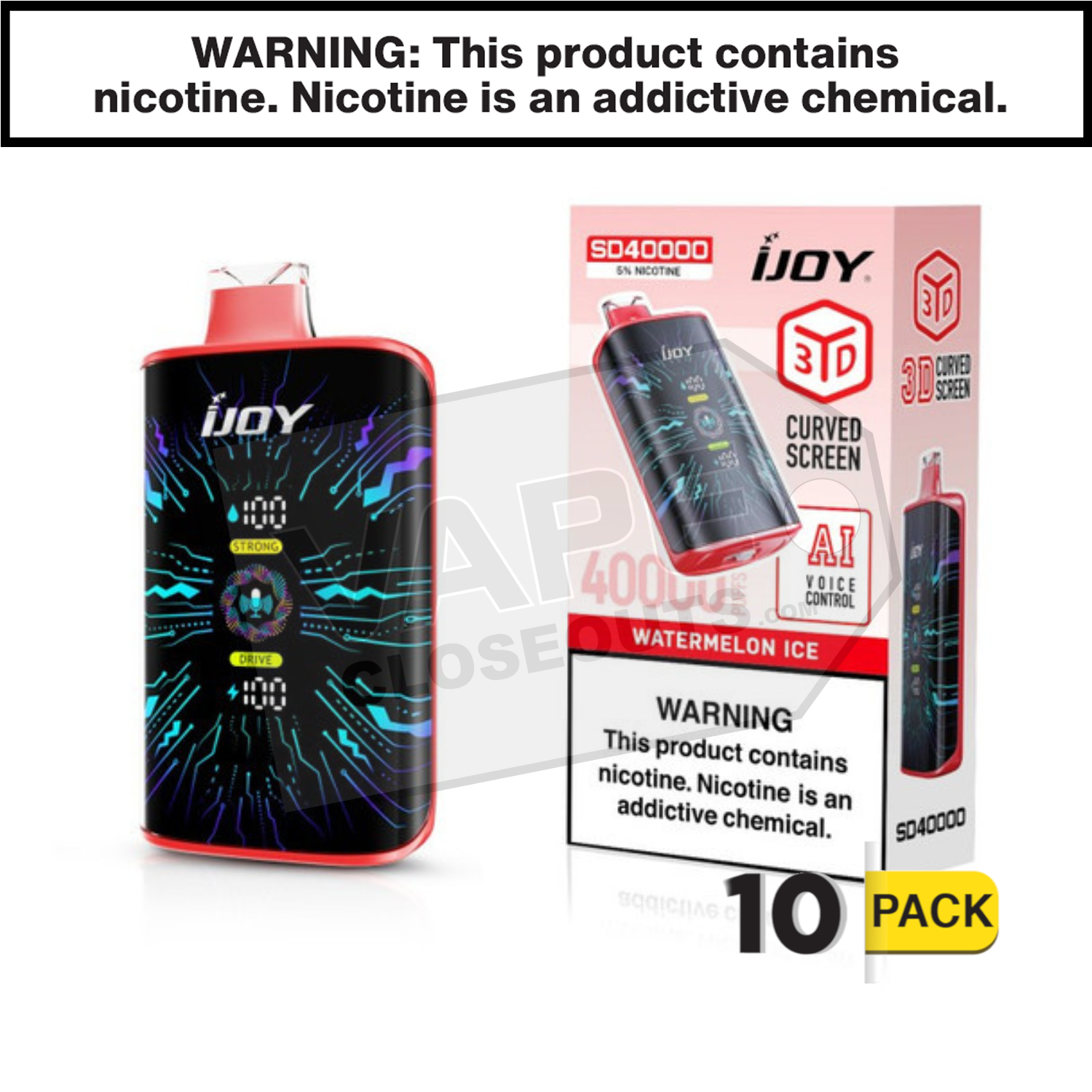 Watermelon Ice iJoy Bar SD40000 Disposable Vape — image 2