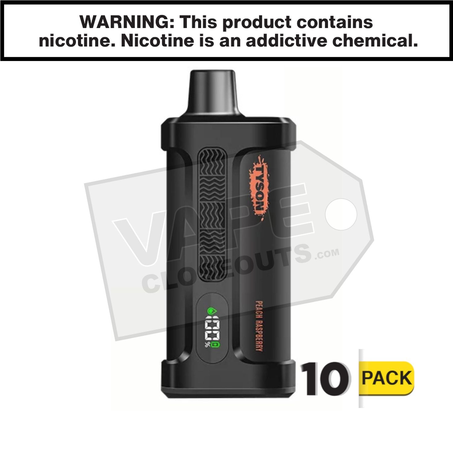 Peach Raspberry Tyson 2.0 Iron Mike 15,000 Puff Disposable Vape — image 2