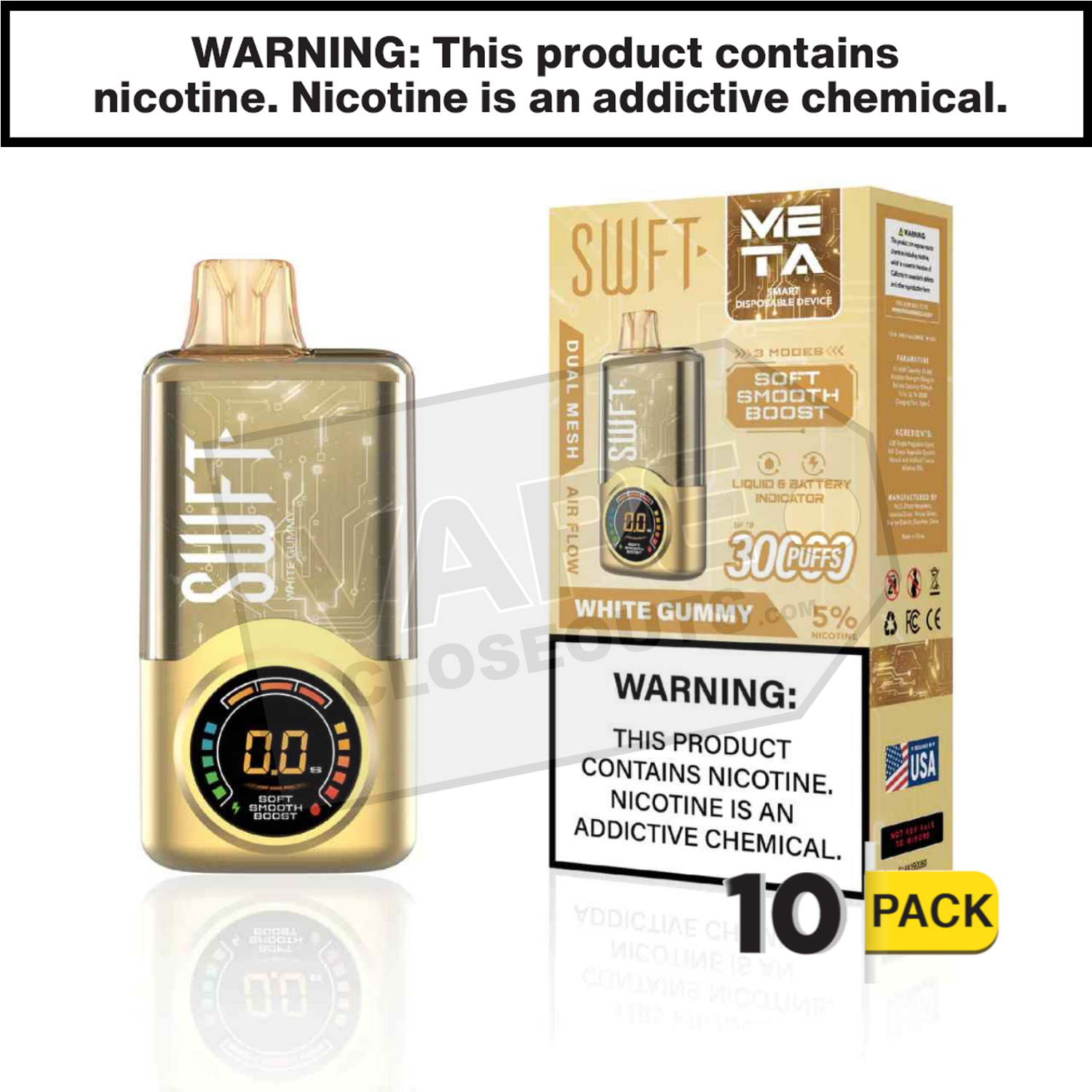 White Gummy SWFT Meta 30K Disposable Vape — image 2